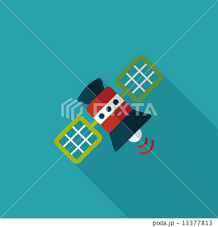 Space Satellite flat icon with long shadow,eps10 Space Satellite flat icon with long shadow,eps10 13377813