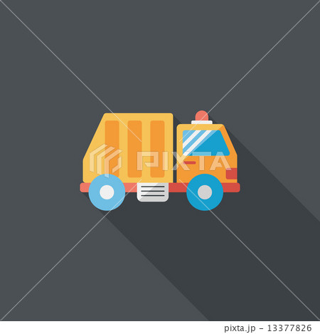 Transportation Garbage truck flat icon with long shadow,eps10 Transportation Garbage truck flat icon with long shadow,eps10 13377826
