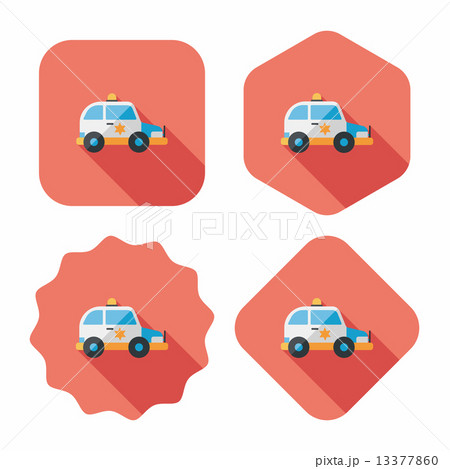 Transportation police car flat icon with long shadow,eps10 13377860