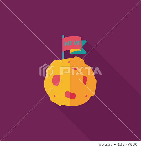 Space planet flat icon with long shadow,eps10 13377880