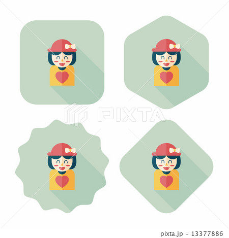 valentine's day girl flat icon with long shadow,eps10 valentine's day girl flat icon with long shadow,eps10 13377886