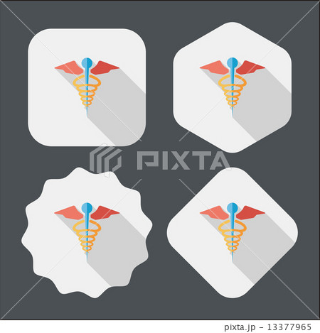 medical flat icon with long shadowのイラスト素材 [13377965] - PIXTA