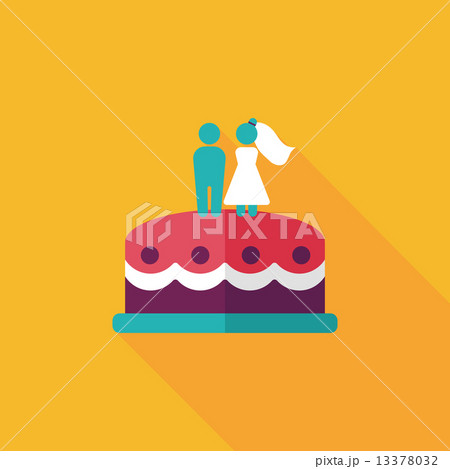 wedding cake flat icon with long shadow,eps10 13378032