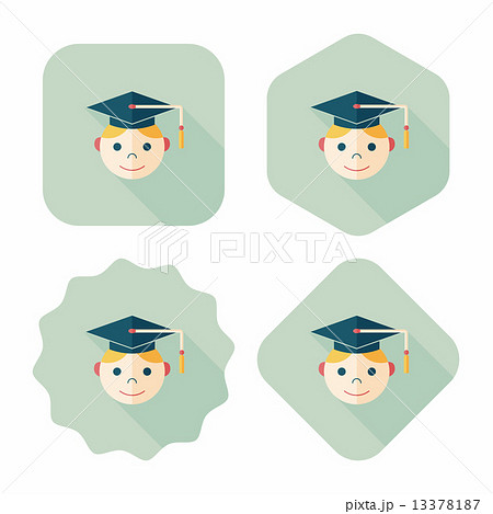 Graduation Man flat icon with long shadow,eps10 Graduation Man flat icon with long shadow,eps10 13378187