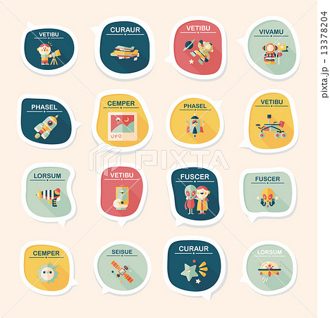 Space speech bubble flat design background set, eps10 13378204