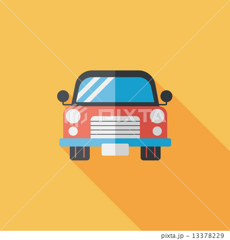 Transportation car flat icon with long shadow,eps10 13378229