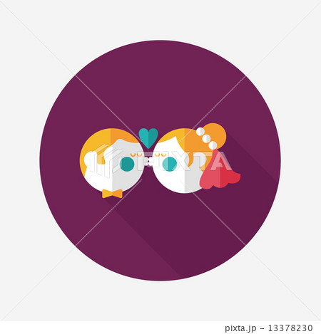 wedding couple flat icon with long shadow,eps10 13378230