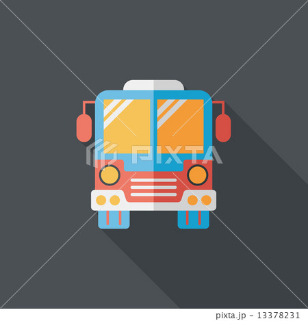 Transportation bus flat icon with long shadow,eps10 Transportation bus flat icon with long shadow,eps10 13378231