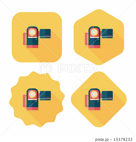 Video camera flat icon with long shadow Video camera flat icon with long shadow 13378232