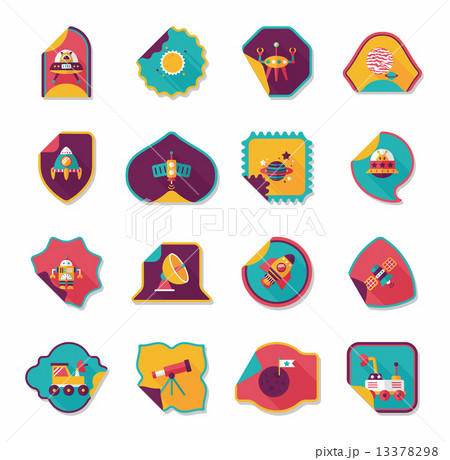 Space stickers banner flat design background set, eps10 Space stickers banner flat design background set, eps10 13378298