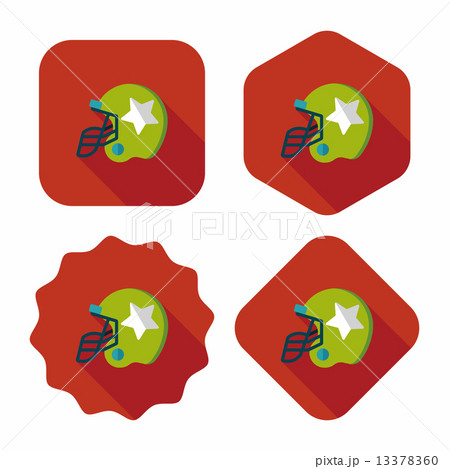 american football helmet flat icon with long shadow,eps10 13378360