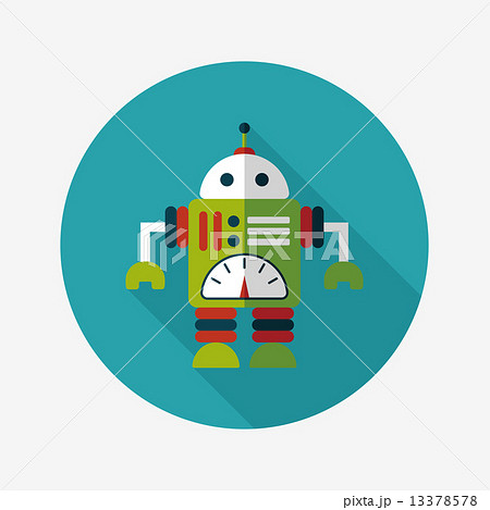 Space robot flat icon with long shadow,eps10 13378578