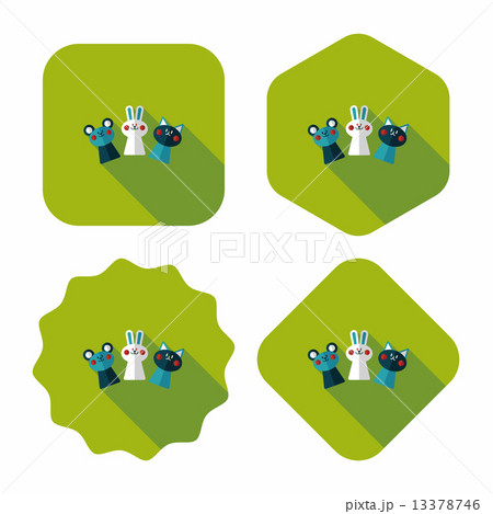 hand puppet flat icon with long shadow,eps10 13378746