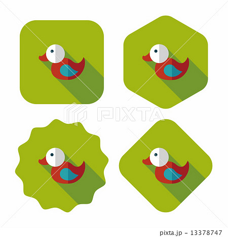 Duck toy flat icon with long shadow,eps 10 13378747