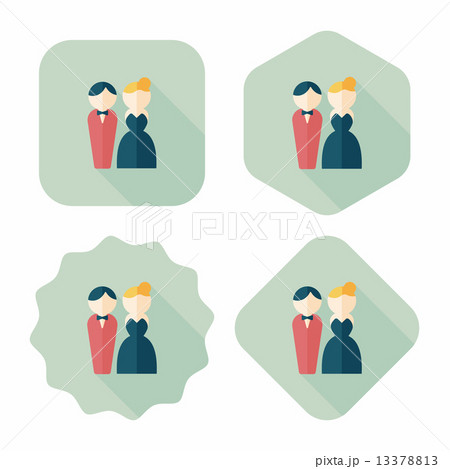 wedding couple flat icon with long shadow,eps10 wedding couple flat icon with long shadow,eps10 13378813
