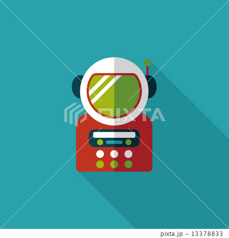 Space Astronaut flat icon with long shadow, eps10 13378833