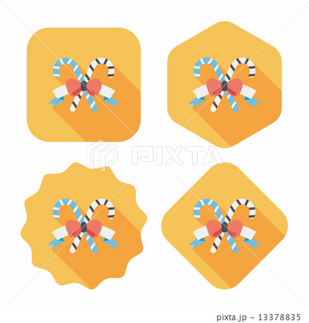 Christmas candy cane flat icon with long shadow,eps10 13378835