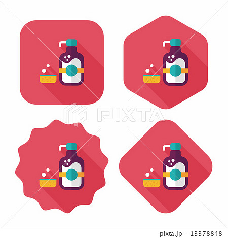 kitchenware dish soap flat icon with long shadow,eps10 kitchenware dish soap flat icon with long shadow,eps10 13378848