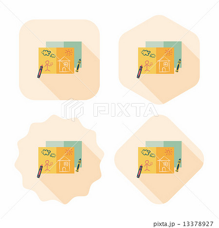 crayons flat icon with long shadow,eps10 13378927