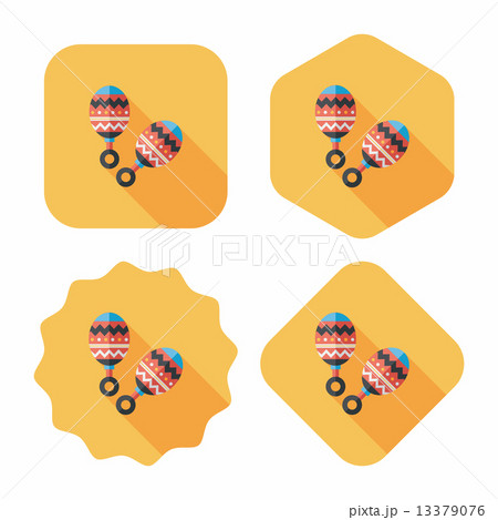 baby rattle flat icon with long shadow,EPS 10 13379076