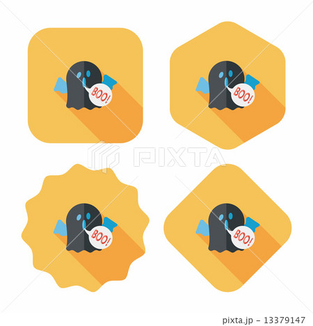 ghost flat icon with long shadow,eps10 13379147