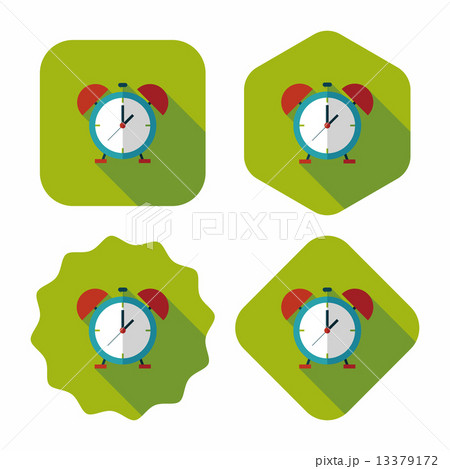 alarm clock flat icon with long shadow,eps10 alarm clock flat icon with long shadow,eps10 13379172
