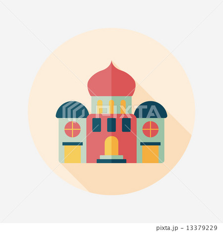 building palace flat icon with long shadow,eps10 13379229