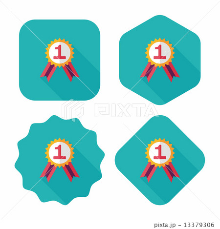 medal flat icon with long shadow,eps10 13379306