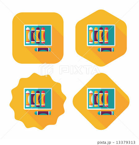crayons flat icon with long shadow,eps10 crayons flat icon with long shadow,eps10 13379313