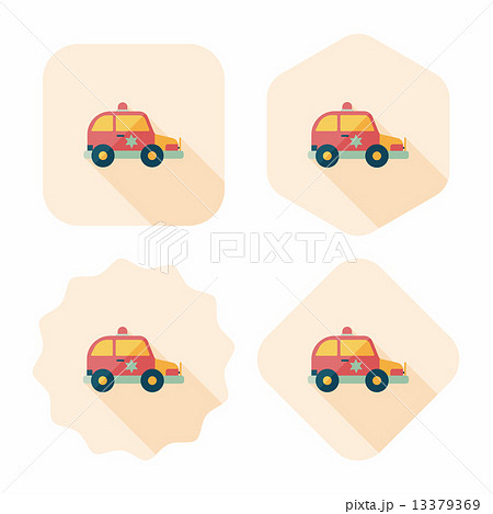 Transportation police car flat icon with long shadow,eps10 Transportation police car flat icon with long shadow,eps10 13379369