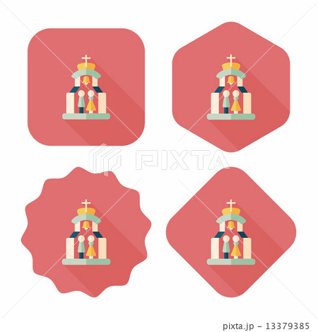 wedding ceremony in chruch flat icon with long shadow,eps10 13379385