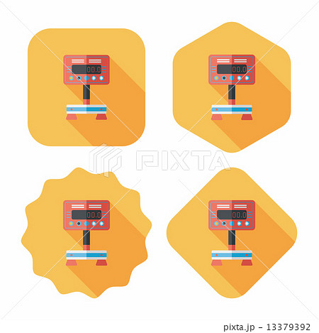 Weight scale flat icon with long shadow Weight scale flat icon with long shadow 13379392