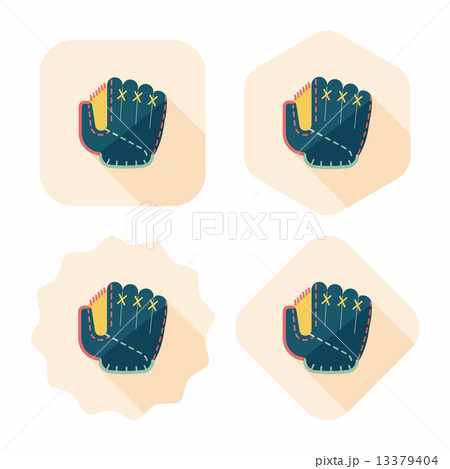 baseball glove flat icon with long shadow,eps10 baseball glove flat icon with long shadow,eps10 13379404
