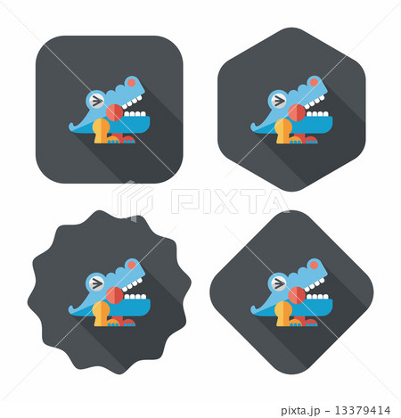 crocodile toy flat icon with long shadow,eps10 crocodile toy flat icon with long shadow,eps10 13379414