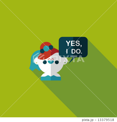 wedding yes i do words from bride flat icon with long shadow,eps wedding yes i do words from bride flat icon with long shadow,eps 13379518