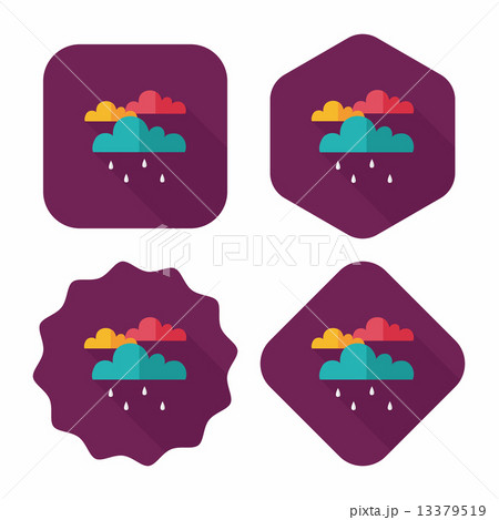 rain flat icon with long shadow,eps10 13379519