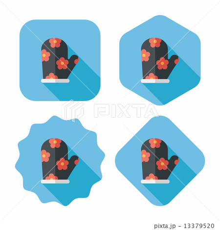 kitchenware oven mitts flat icon with long shadow,eps10 13379520