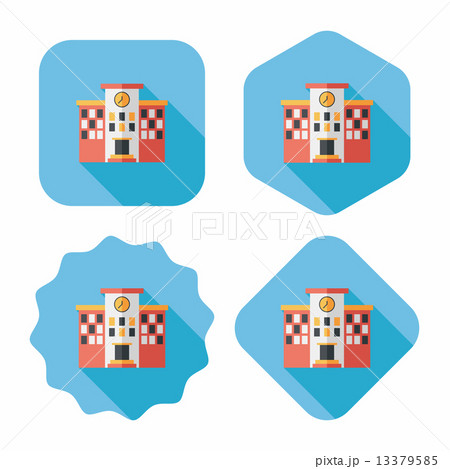 Building school flat icon with long shadow,eps10 13379585