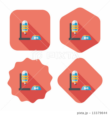 Pet water drinking flat icon with long shadow, eps10 13379644