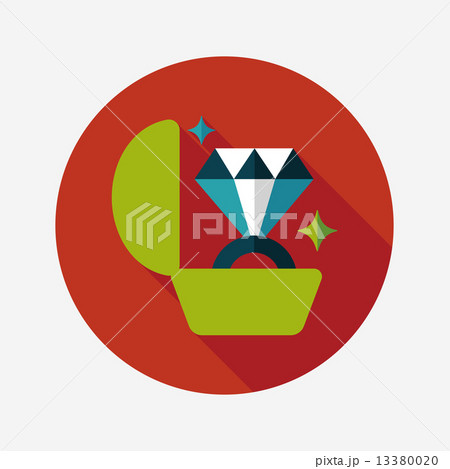 Propose diamond ring flat icon with long shadow,eps10 13380020