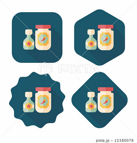kitchenware hot sauce flat icon with long shadow,eps10 13380078