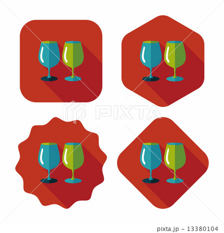 kitchenware glass cup flat icon with long shadow,eps10 kitchenware glass cup flat icon with long shadow,eps10 13380104