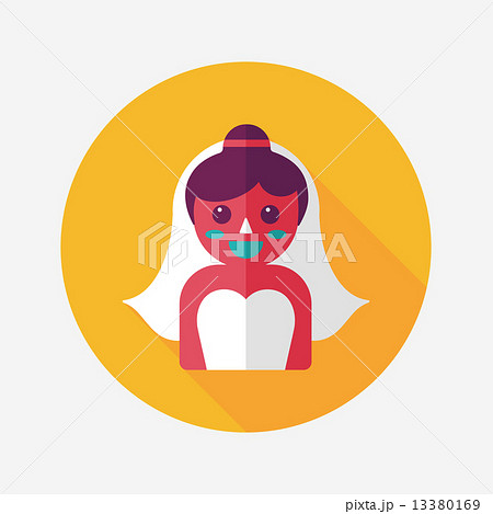 wedding bride flat icon with long shadow,eps10 13380169