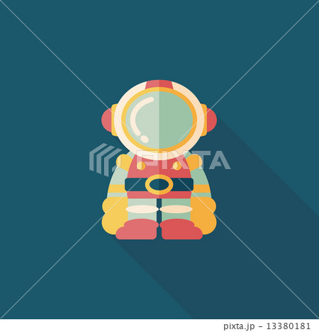 Space Astronaut flat icon with long shadow, eps10 13380181