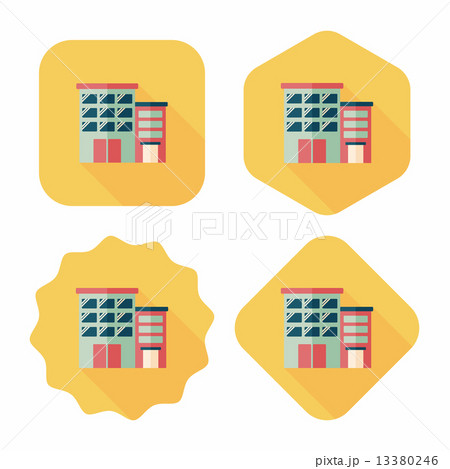 Building apartment flat icon with long shadow,eps10 13380246