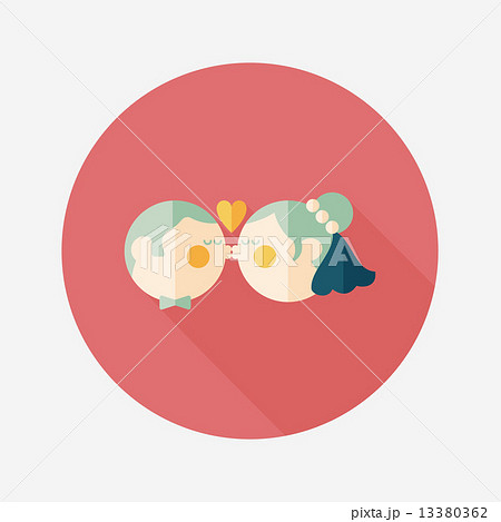 wedding couple flat icon with long shadow,eps10 wedding couple flat icon with long shadow,eps10 13380362