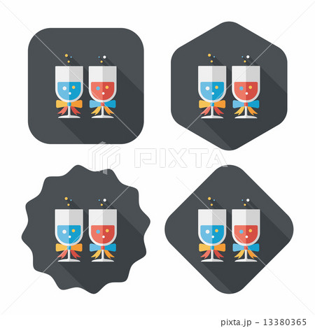 wedding champagne flat icon with long shadow,eps10 13380365