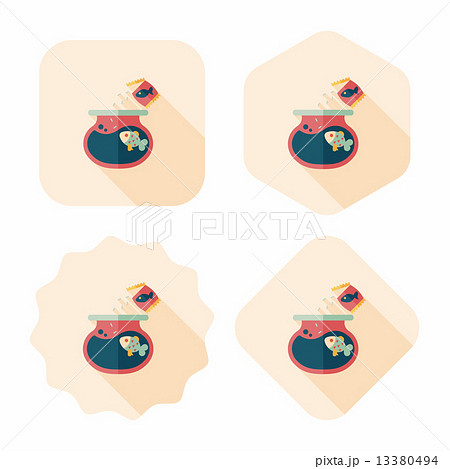 Pet fish flat icon with long shadow,eps10 Pet fish flat icon with long shadow,eps10 13380494