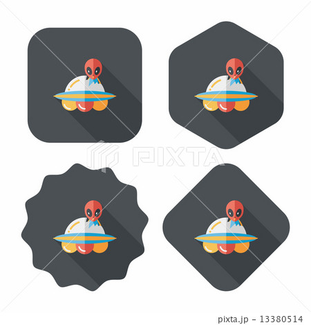 Space UFO flat icon with long shadow, eps10 Space UFO flat icon with long shadow, eps10 13380514