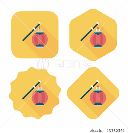 Chinese New Year flat icon with long shadow,eps10, Chinese decor 13380561